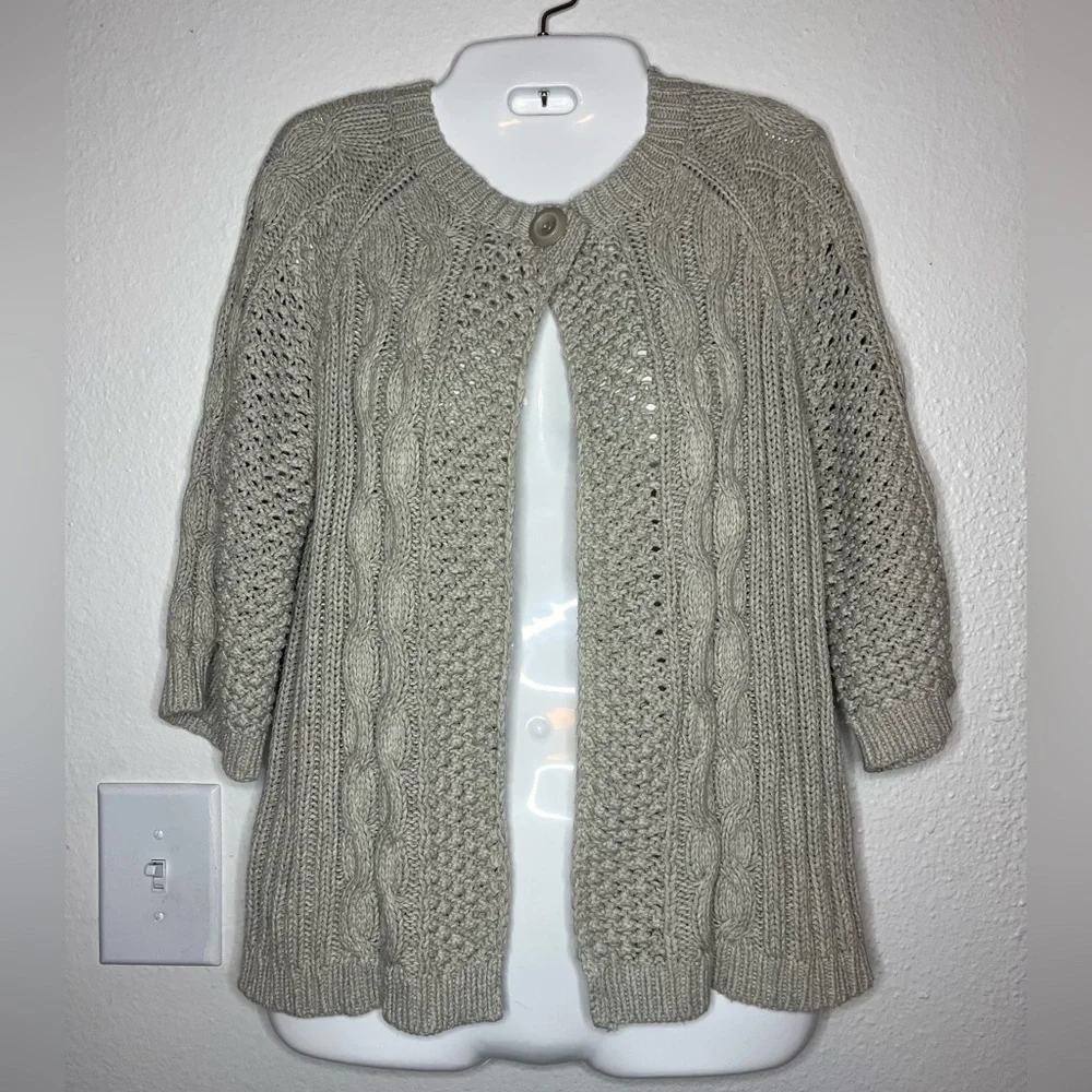 Leo & Nicole Open Front Cable Knit Cardigan Sweater – Size M - Picture 1 of 6